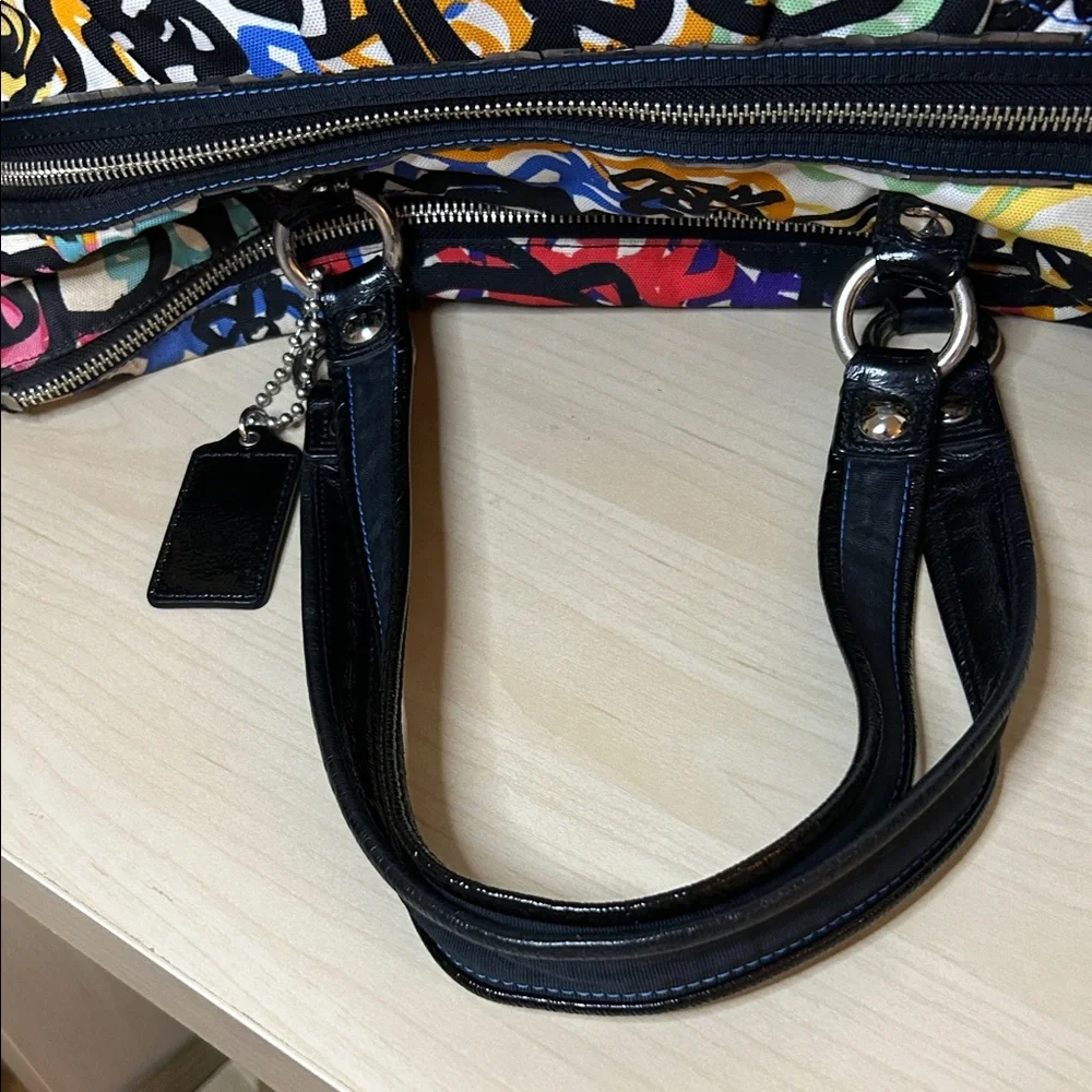 Coach Poppy Graphic Blossom Graffiti Glam Tote Bag 15531_5